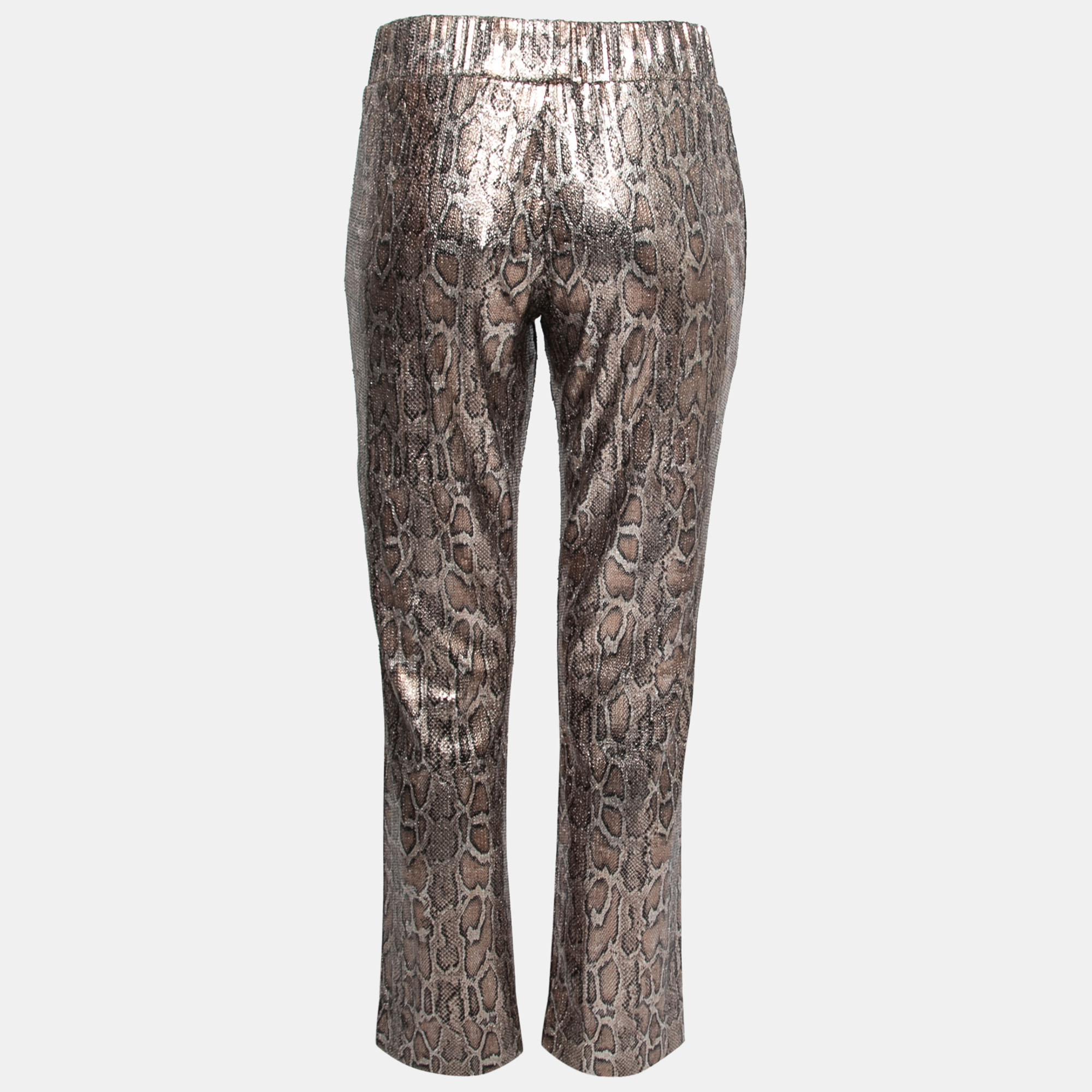 

Roberto Cavalli Gym Brown Metallic Sequined Jogger Pants