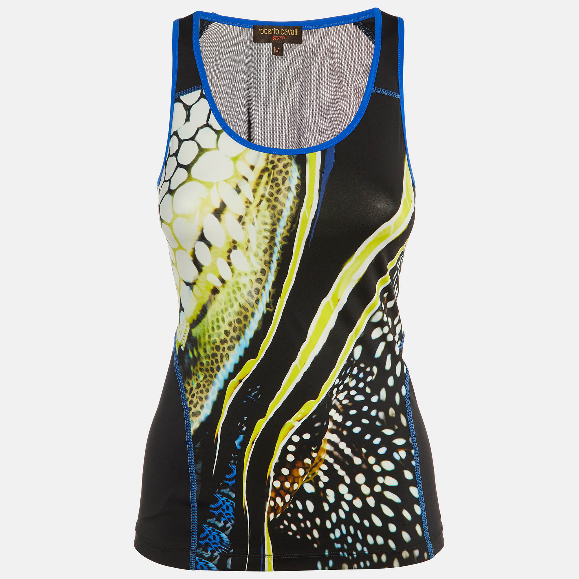 

Roberto Cavalli Black Printed Jersey Tank Top M