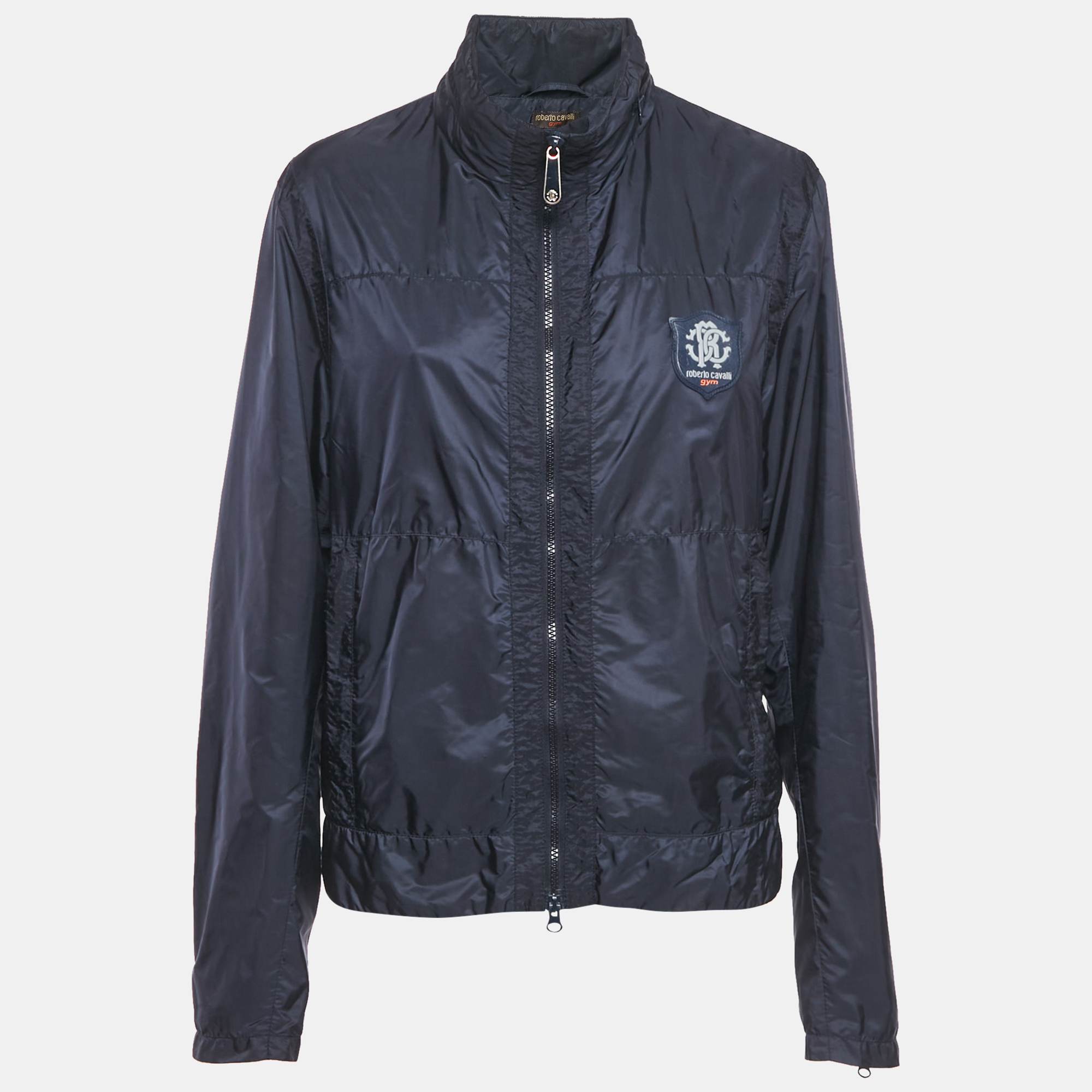 

Roberto Cavalli Gym Blue Nylon Logo Applique Jacket L, Navy blue