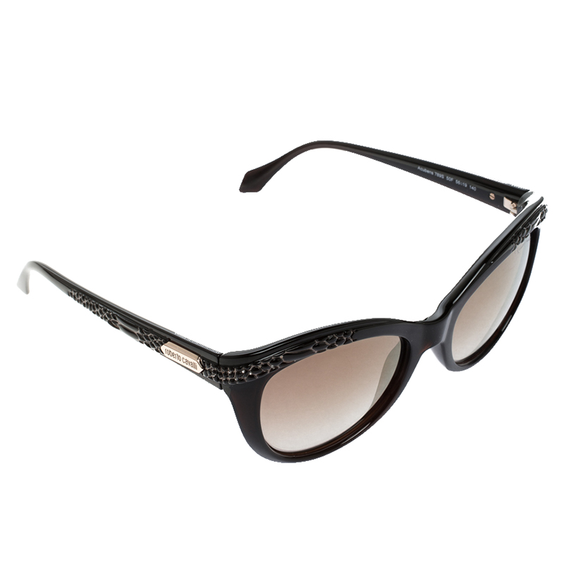 Roberto Cavalli Brown 789S Mirror Acubens Cat Eye Sunglasses