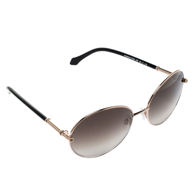 Pre Owned Roberto Cavalli Gold 832S Angetenar Round Sunglasses