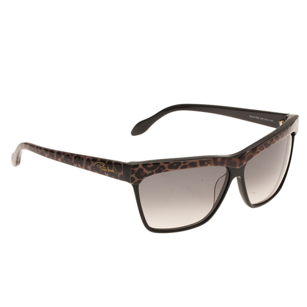 مملوكة مسبقًا Roberto Cavalli Black Leopard Meeru Wayfarers