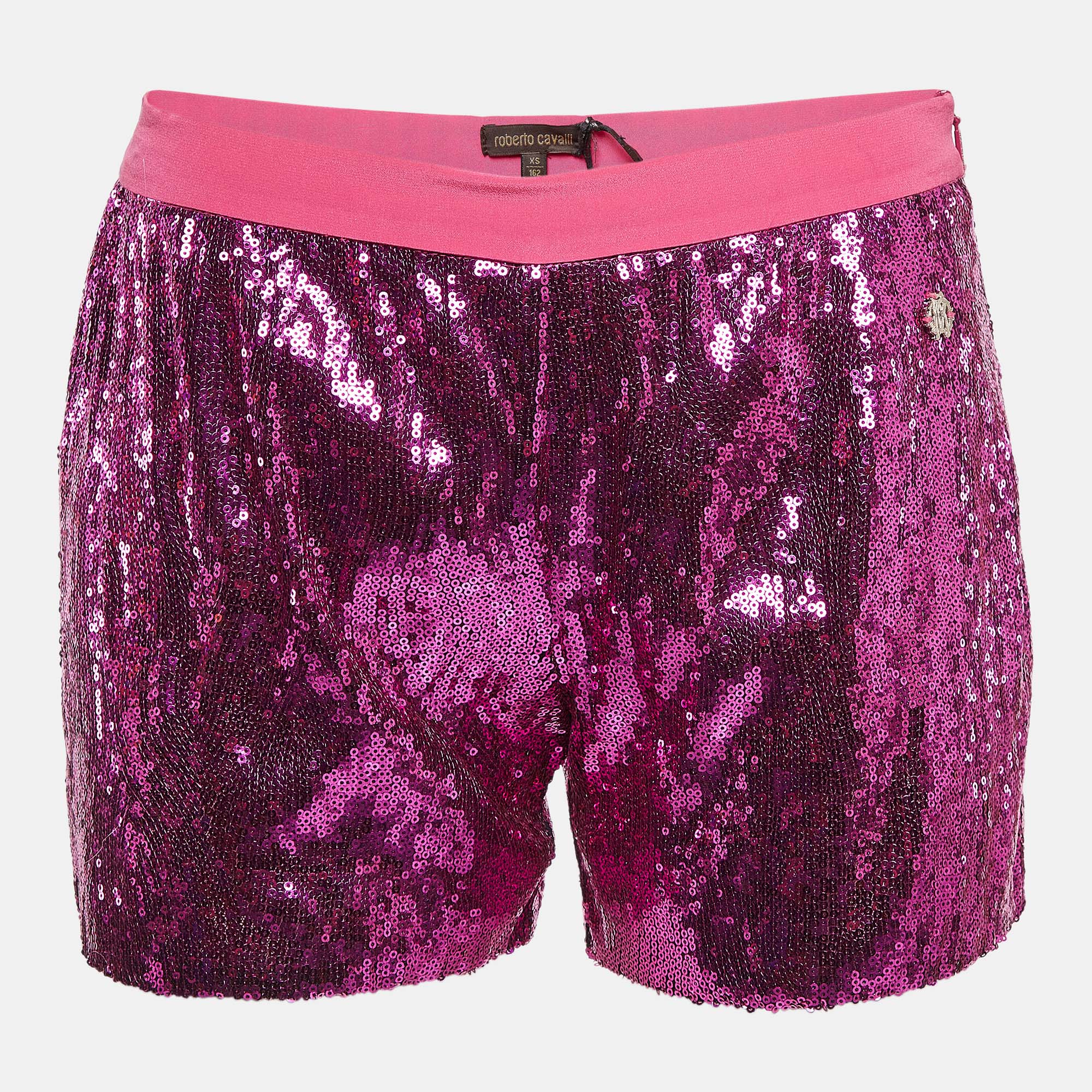 

Roberto Cavalli Pink Sequin Shorts XS
