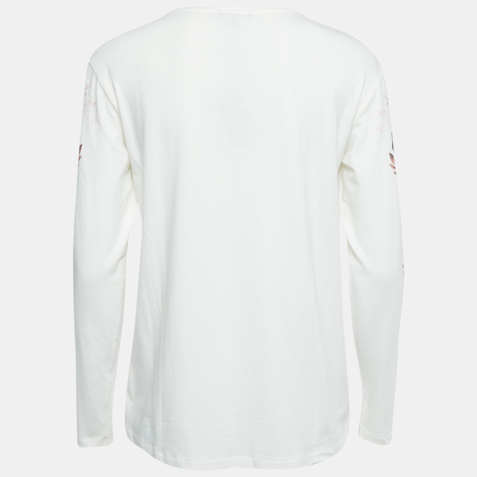 Roberto Cavalli White Printed Cotton T-Shirt XS 