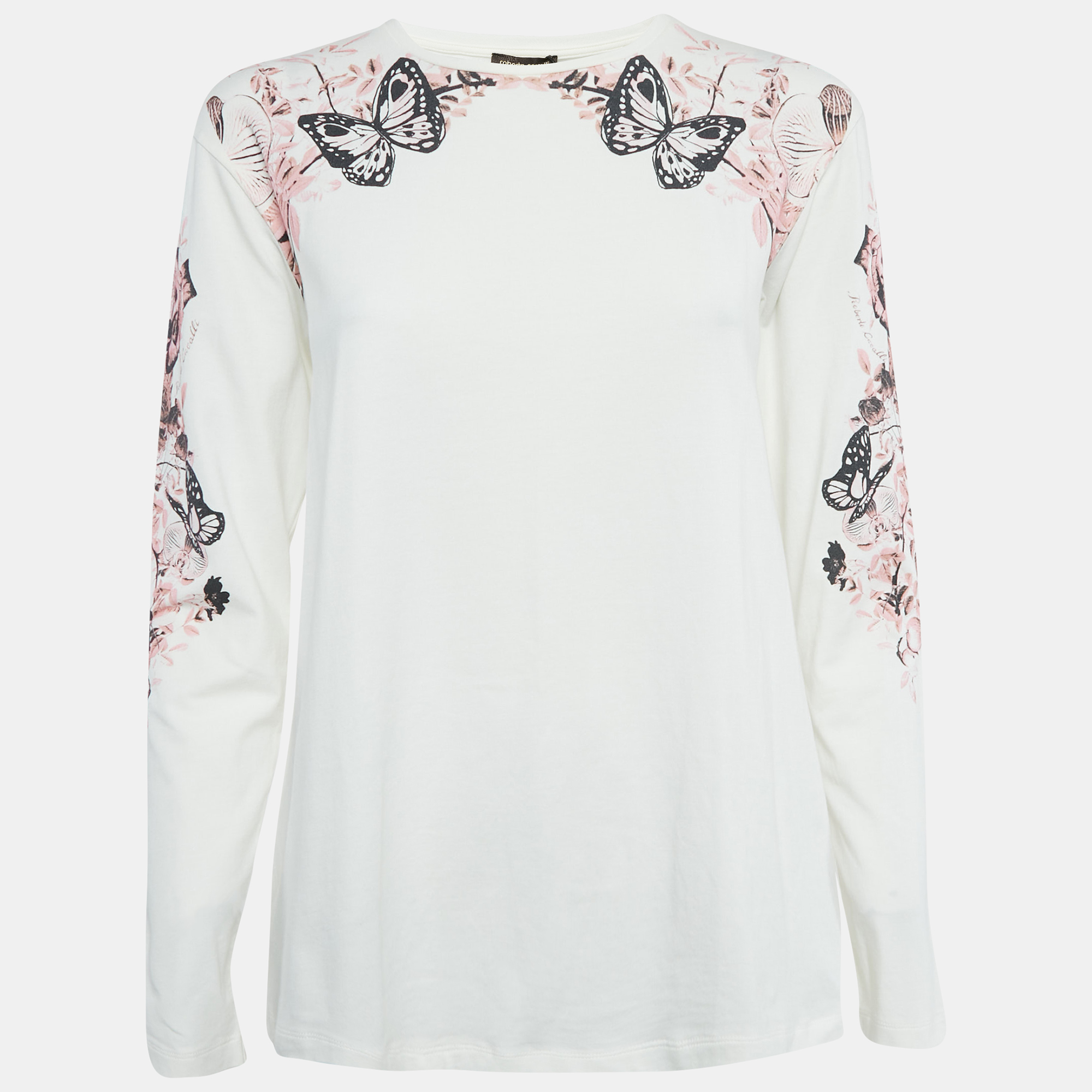 

Roberto Cavalli White Printed Cotton T-Shirt XS