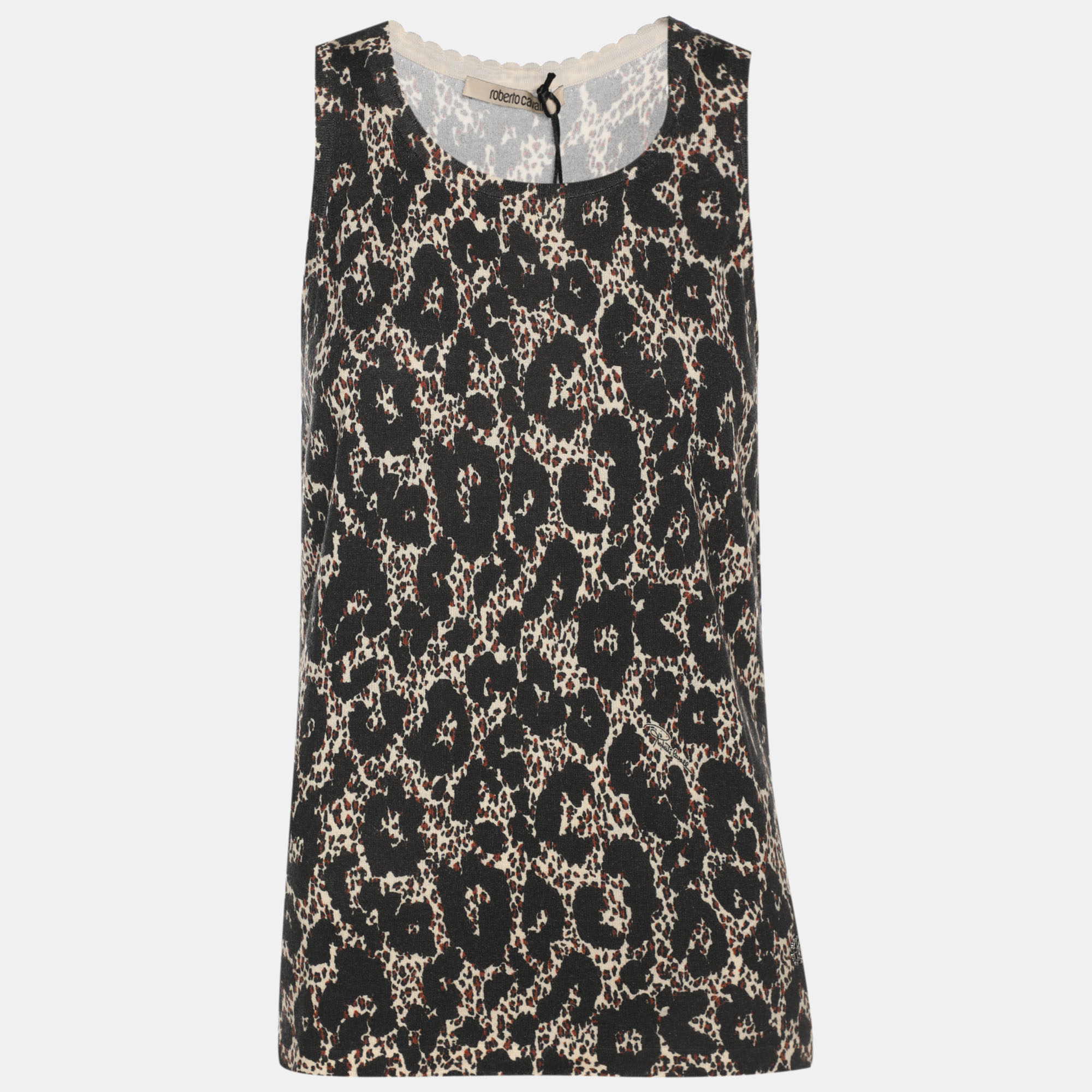 

Roberto Cavalli Multicolor Animal Print Wool Blend Sleeveless Tops M