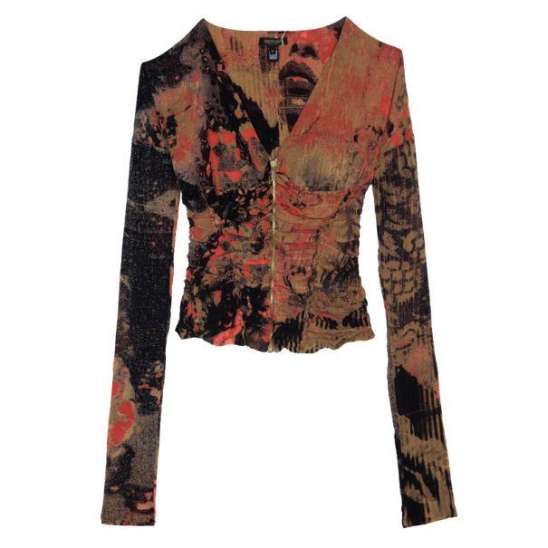 Pre Owned Roberto Cavalli Front Gathered Top M