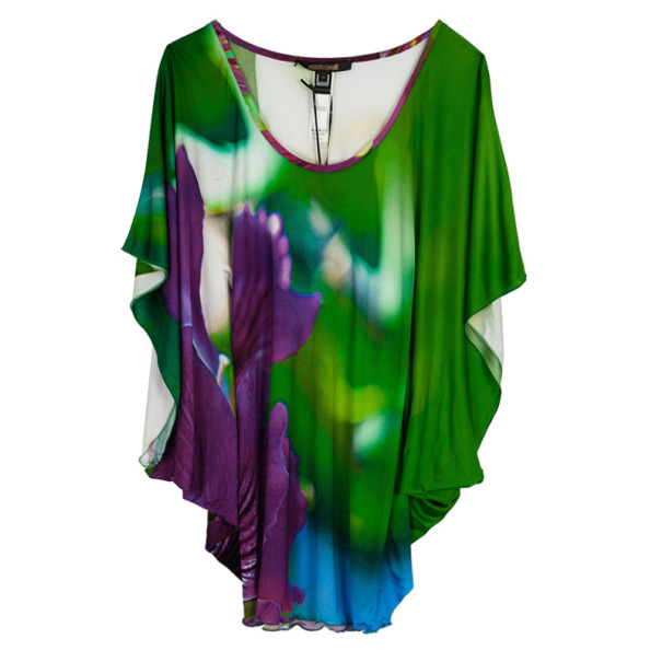 مملوكة مسبقًا Roberto Cavalli Multicolor Silk Tunic Top S
