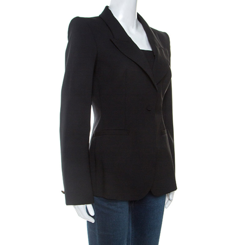 

Roberto Cavalli Black Wool Tailored Blazer