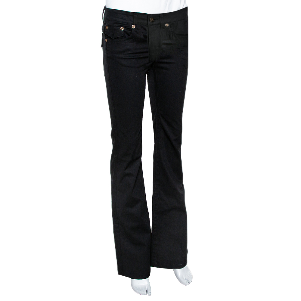 

Roberto Cavalli Black Stretch Cotton Flared Pants