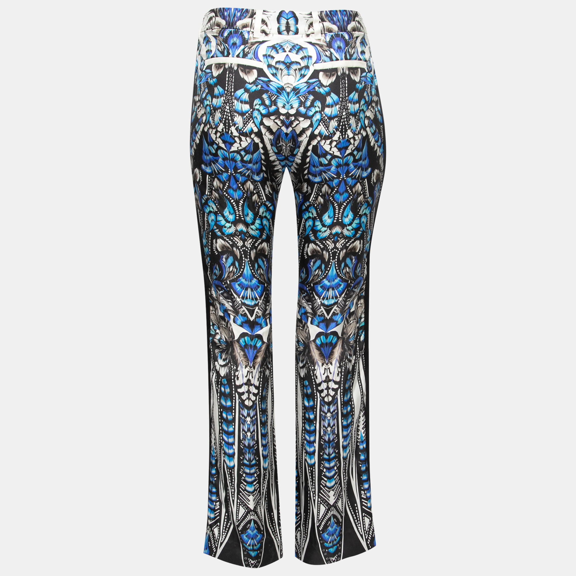 

Roberto Cavalli Blue Printed Silk Twill Pants
