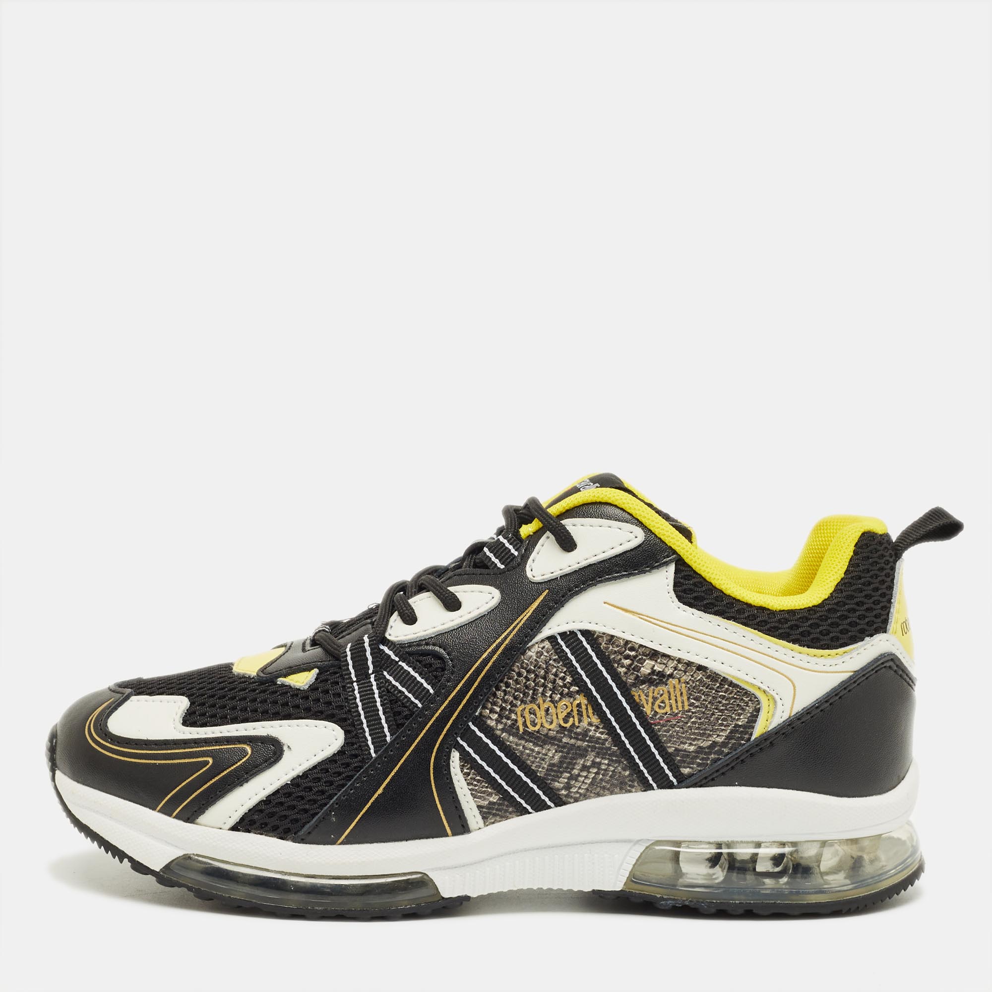 

Roberto Cavalli Multicolor Leather and Mesh Low Top Sneakers Size