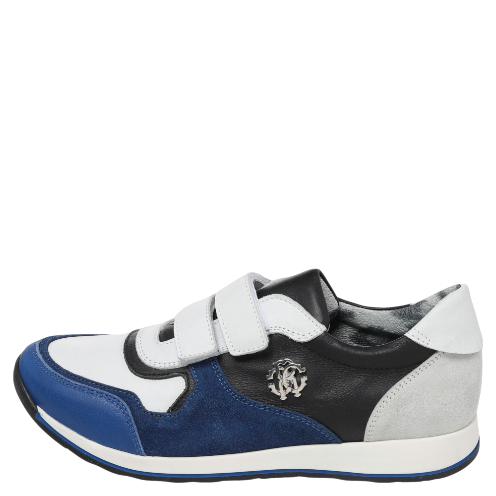 

Roberto Cavalli Multicolor Leather And Suede Low Top Sneakers Size