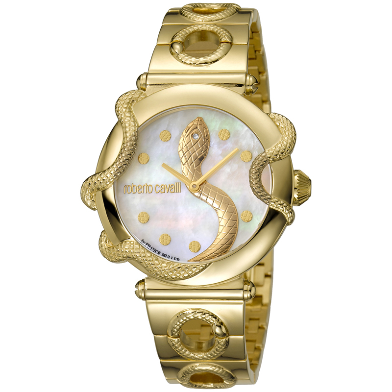 

Roberto Cavalli MOP Gold Plated Stainless Steel RV2L020M0061 Women's Wristwatch, White