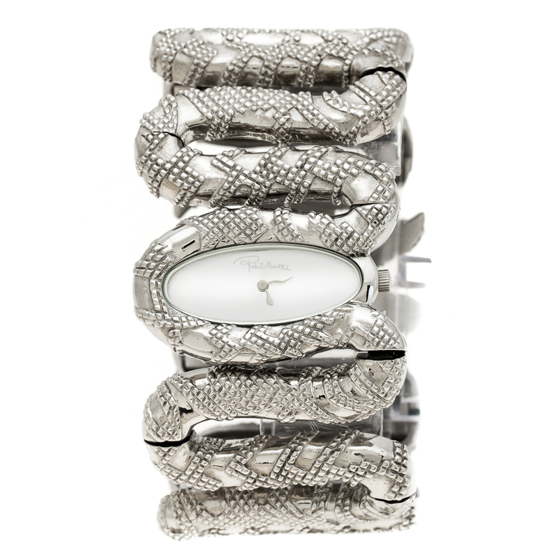 Roberto Cavalli Silver Stainless Steel Cleopatra R7253195515 Women's Wristwatch 40 mm