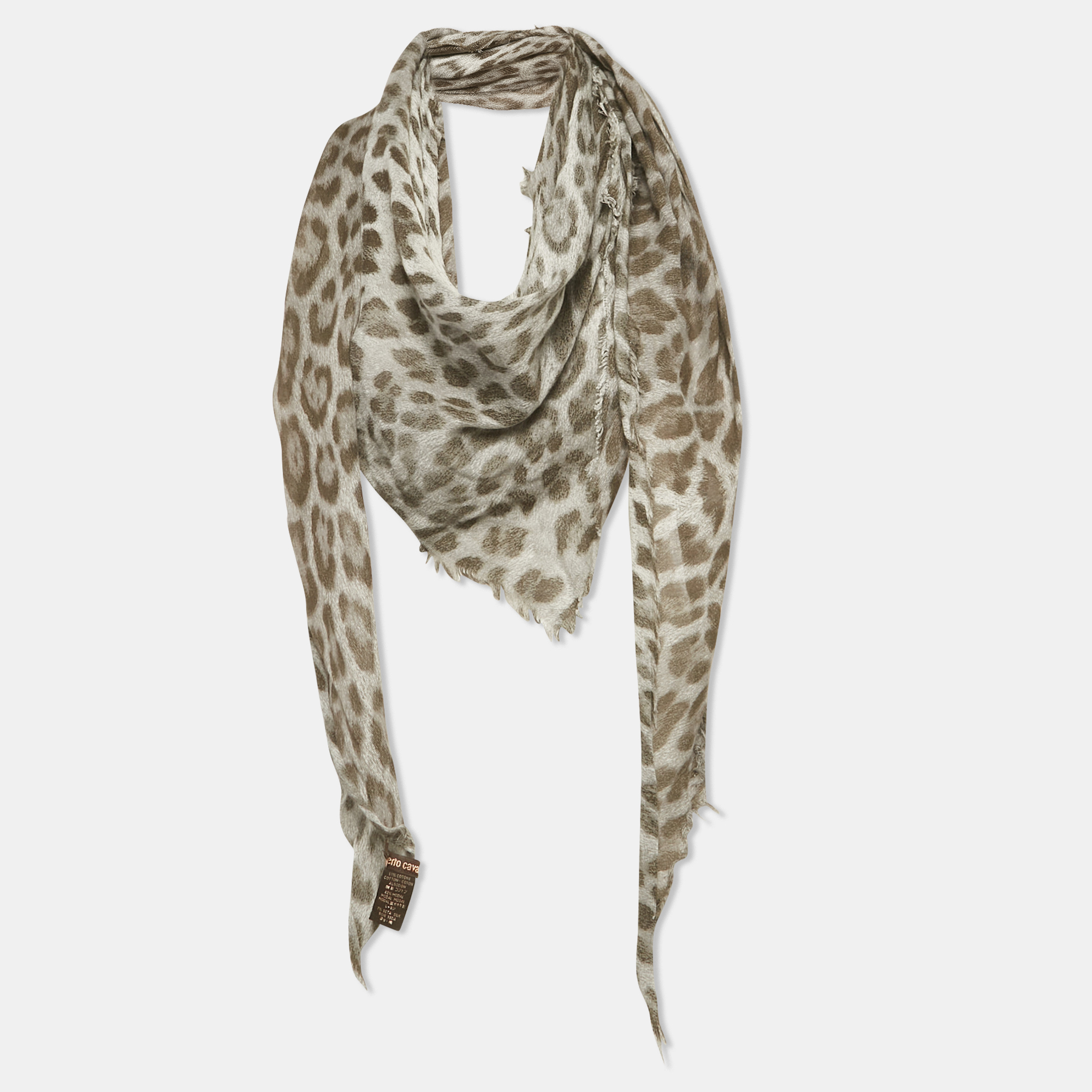 

Roberto Cavalli Grey Animal Print Cotton & Modal Scarf
