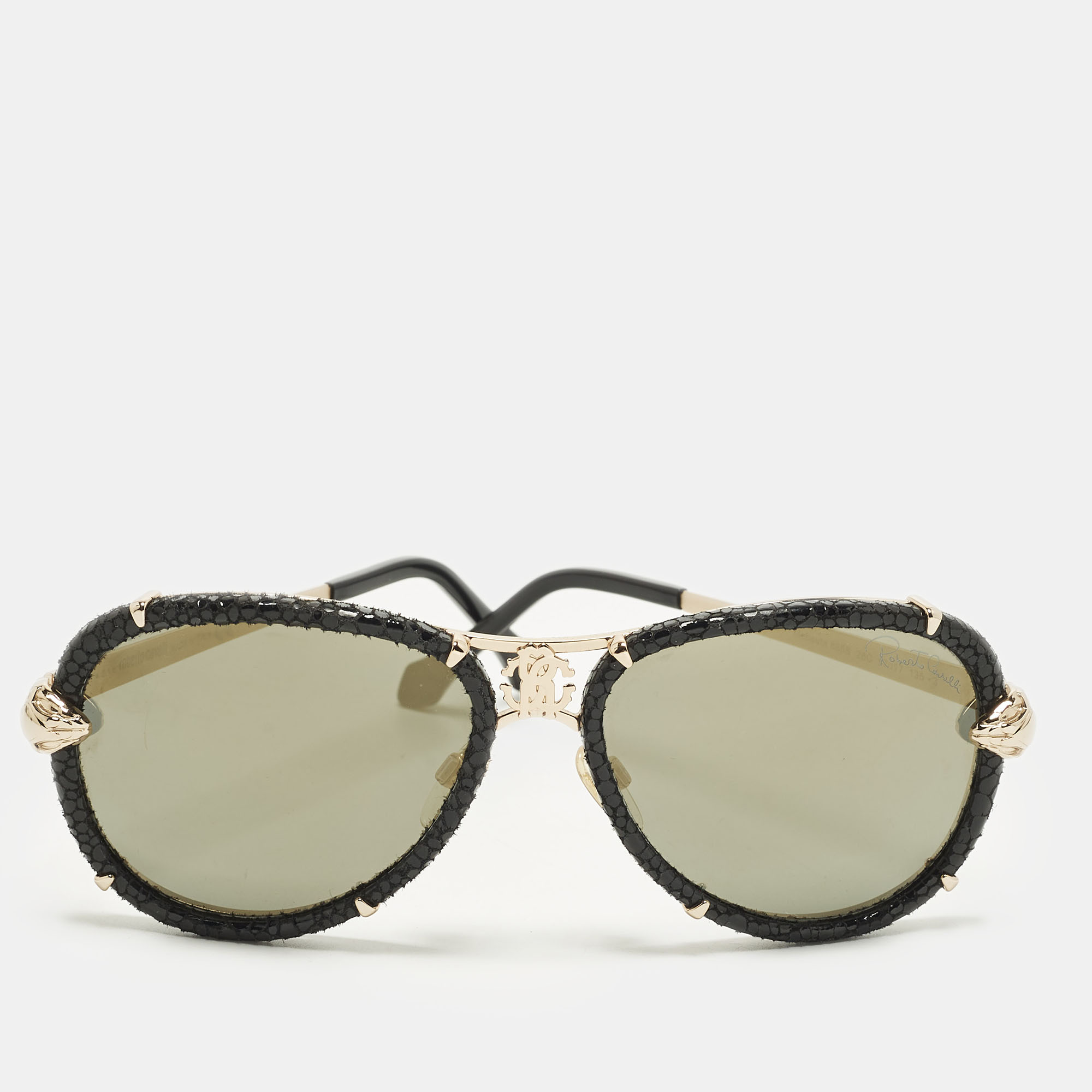 

Roberto Cavalli Black Mirrored Mebsuta 885S Aviator Sunglasses
