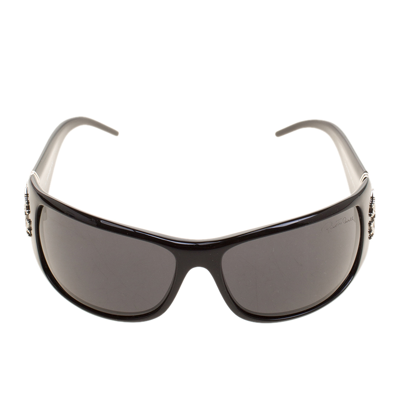 

Roberto Cavalli Black 226S Cerbero Rectangular Sunglasses