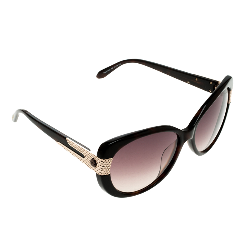 Pre Owned نظارة شمسية روبرتو كافالي فيسدو 754T بنية كبيرة