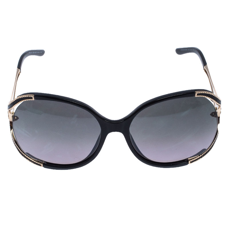 

Roberto Cavalli Black/Grey 669S Clerodendro Oversized Round Sunglasses