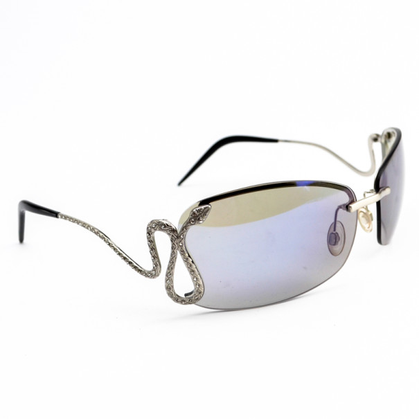 Pre Owned Roberto Cavalli Rimless Fea121s Serpent Woman Sunglasses