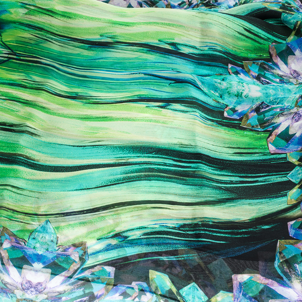 

Roberto Cavalli Black Crystal Print Silk Scarf