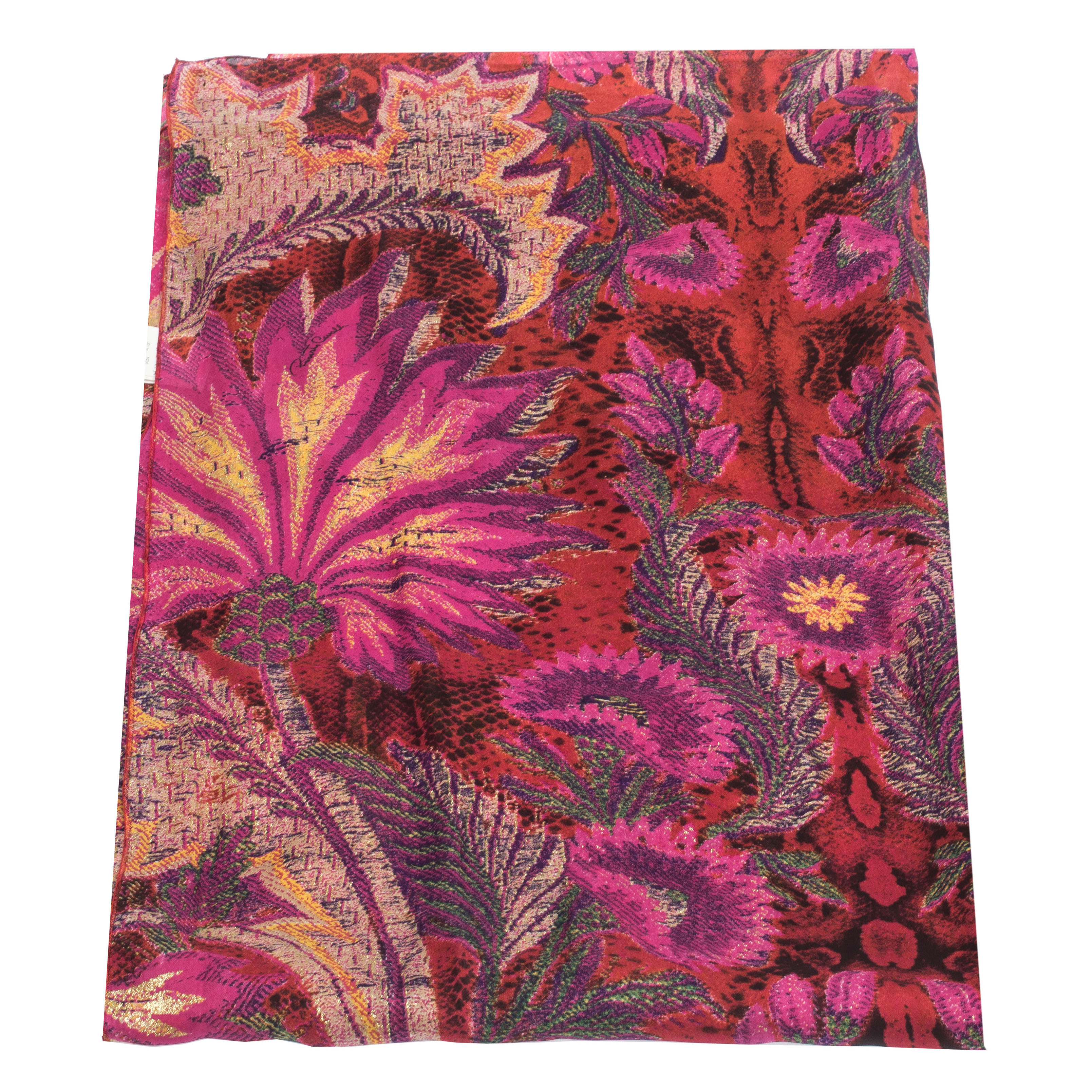 

Roberto Cavalli Pink Abstract Floral Foil Printed Silk Stole
