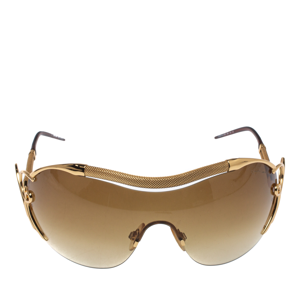 

Roberto Cavalli Gold/ Brown Gradient 392S Lacedemone Shield Sunglasses