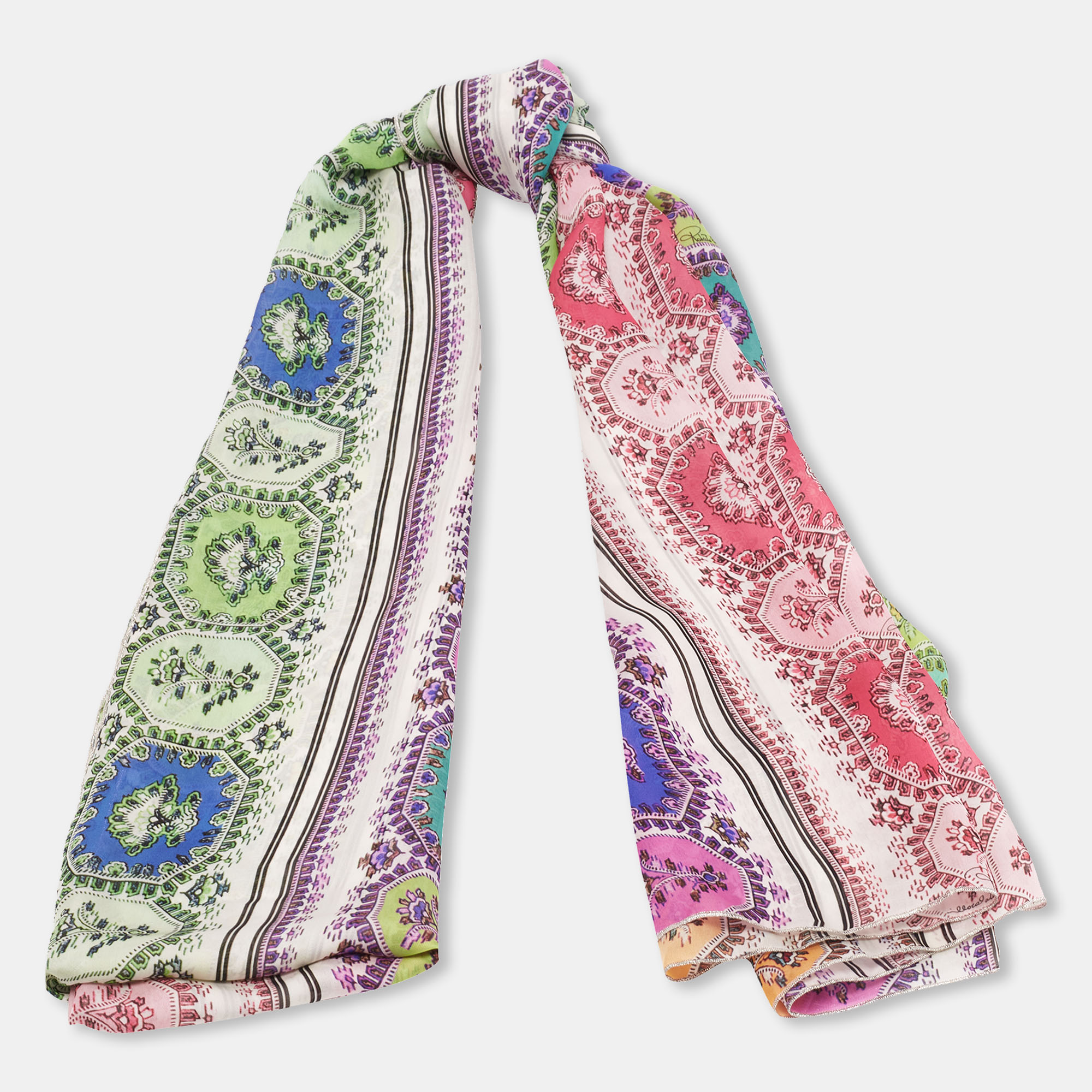 

Roberto Cavalli Multicolor Printed Silk Scarf