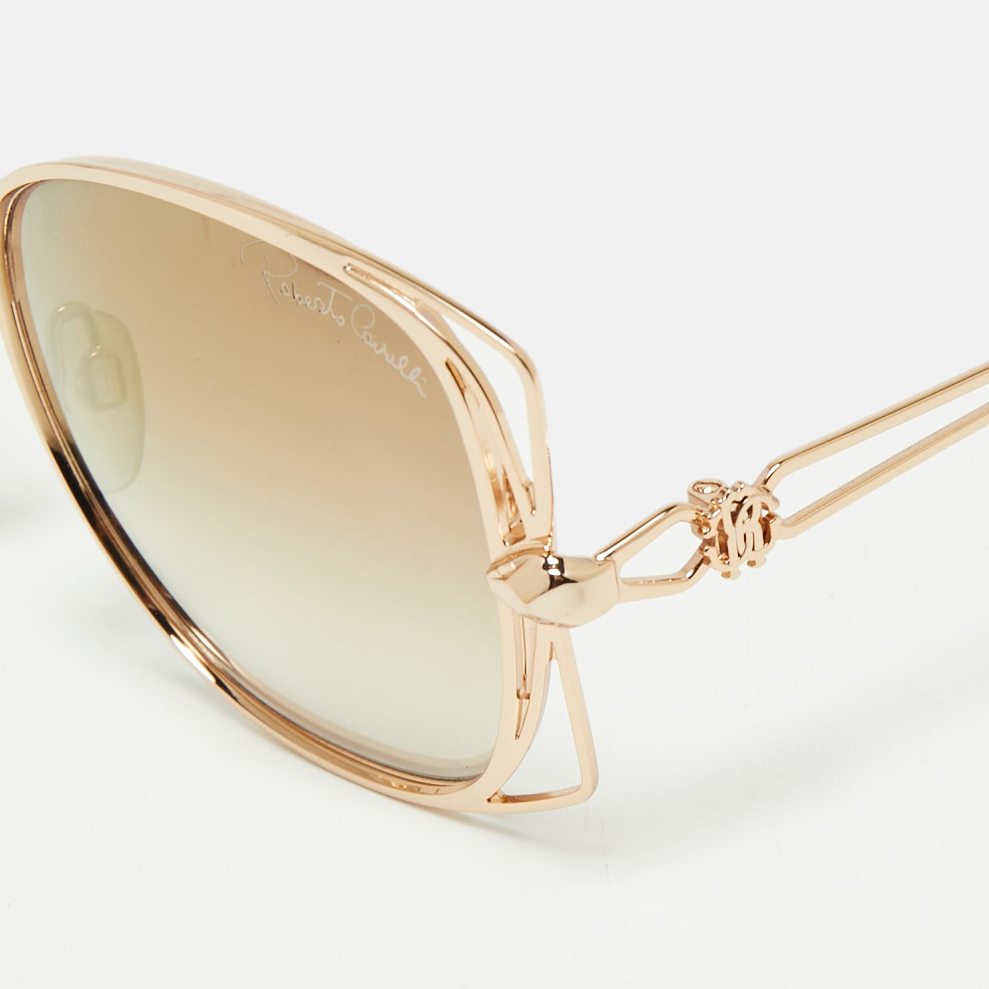 

Roberto Cavalli Brown/Gold Tone Casentino Square Gradient Sunglasses