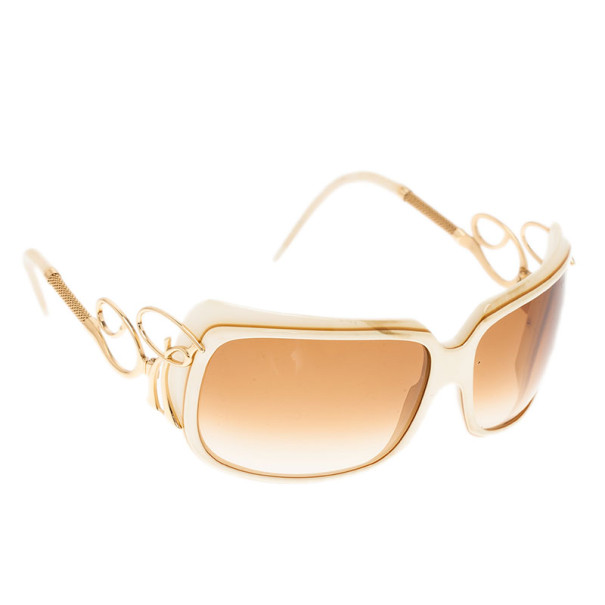 Roberto Cavalli Cream Adrasto Square Sunglasses