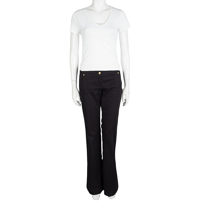 

Roberto Cavalli Black Denim Flared Bottom Jeans