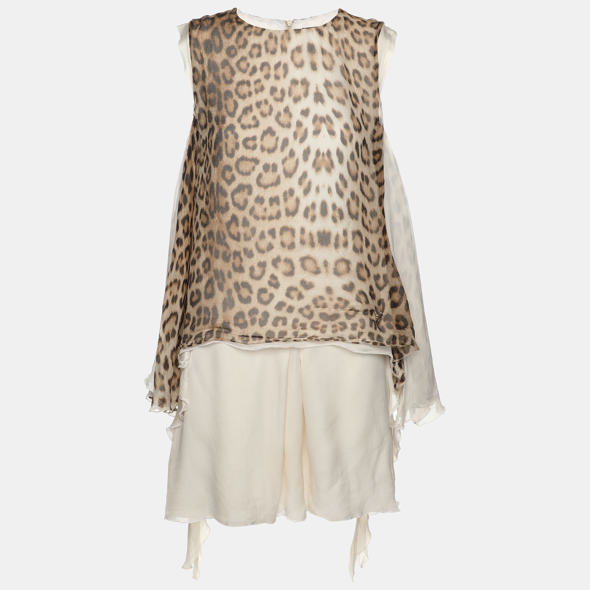 

Roberto Cavalli Brown/Beige Leopard Print Silk Top S