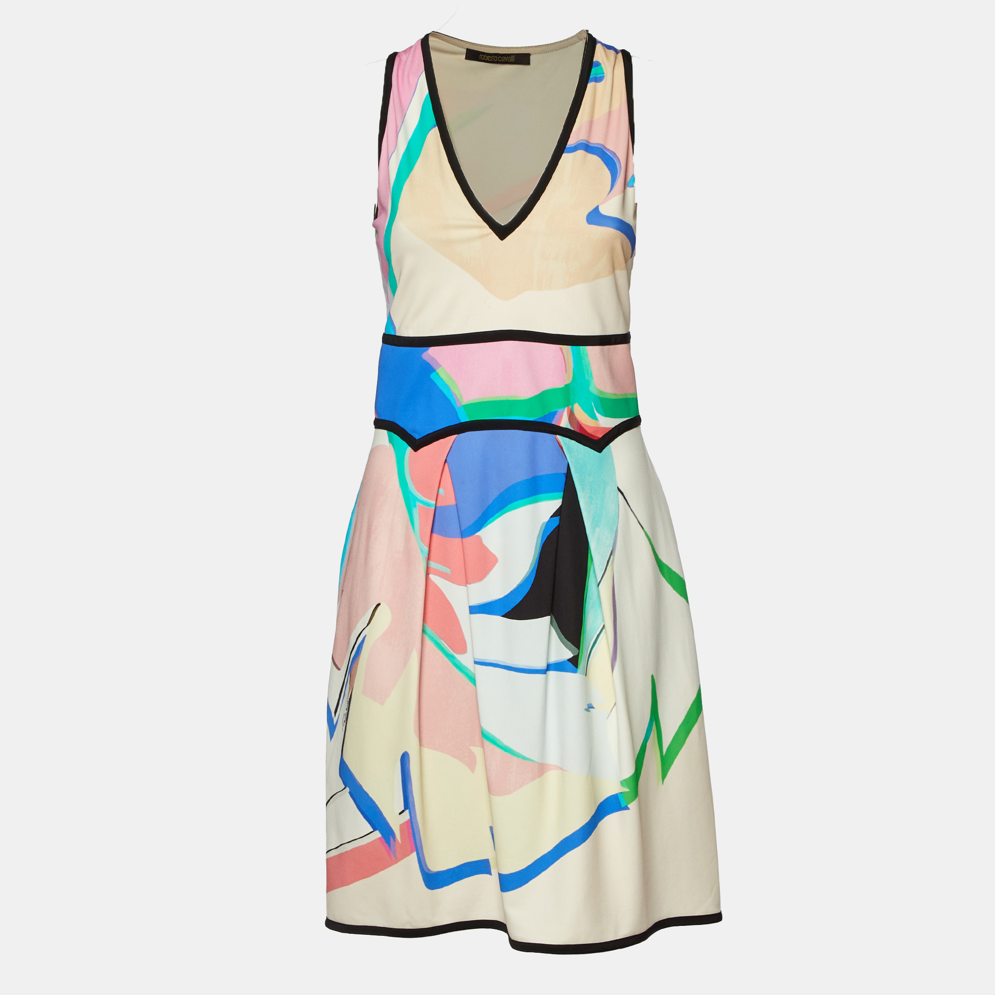 

Roberto Cavalli Multicolor Abstract Print Sleeveless Mini Dress M