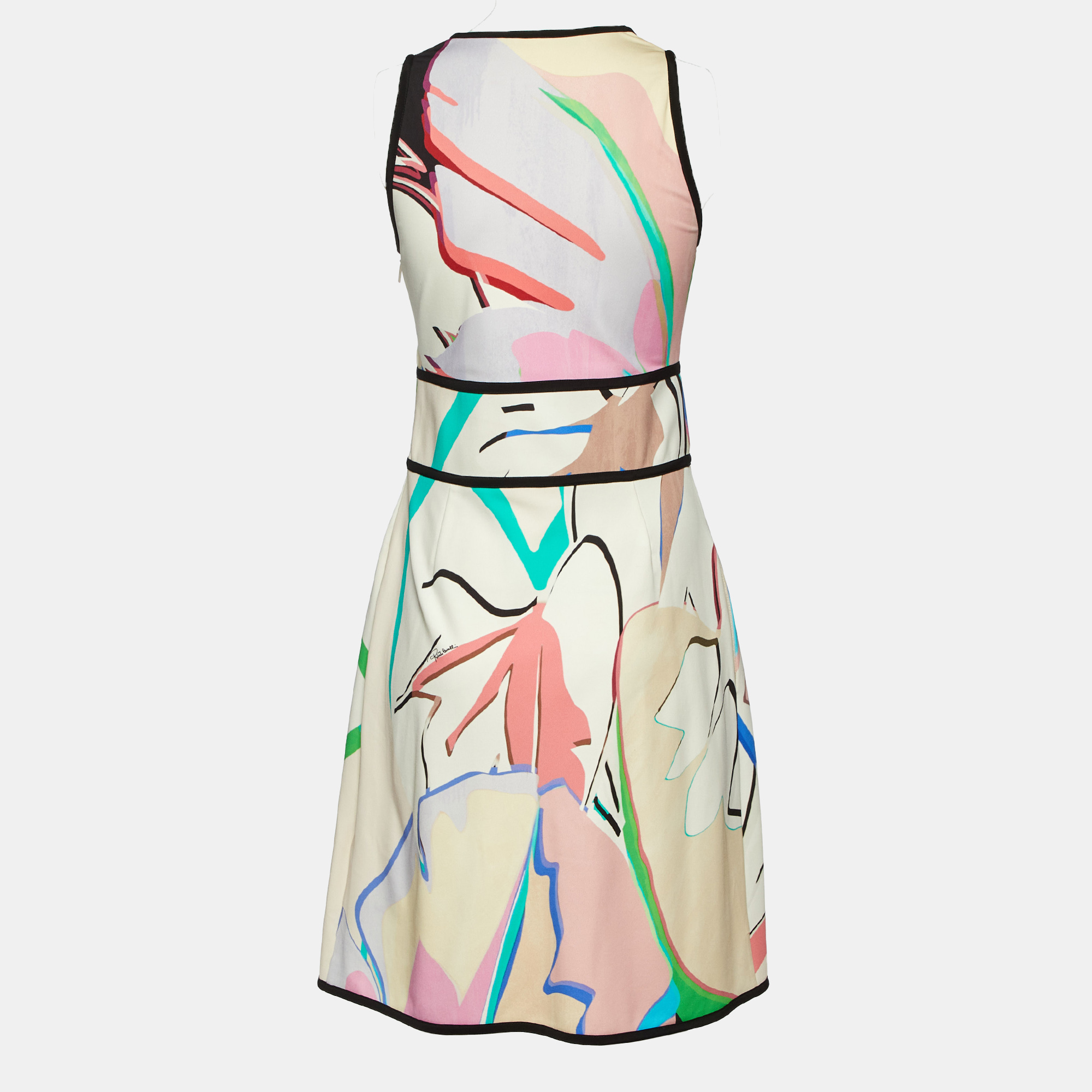 Roberto Cavalli Multicolor Abstract Print Sleeveless Mini Dress M 