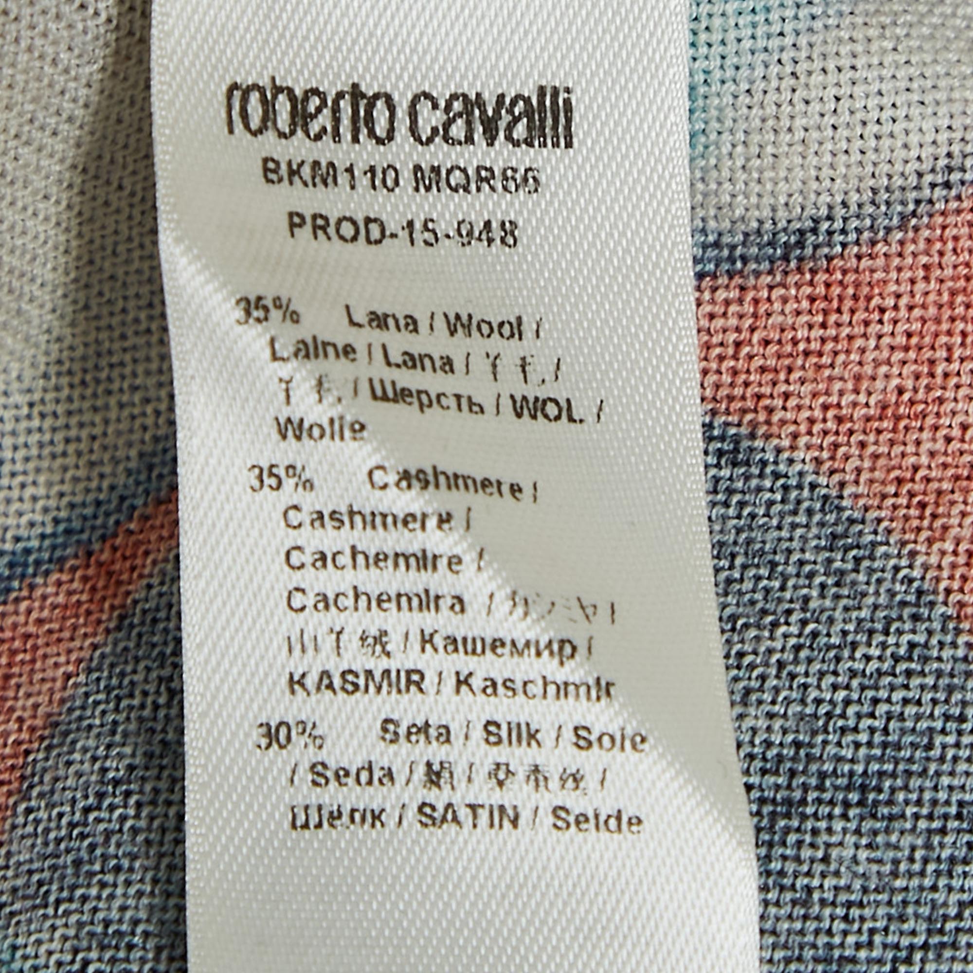 Roberto Cavalli Multicolor Wool Button Front Cardigan S 