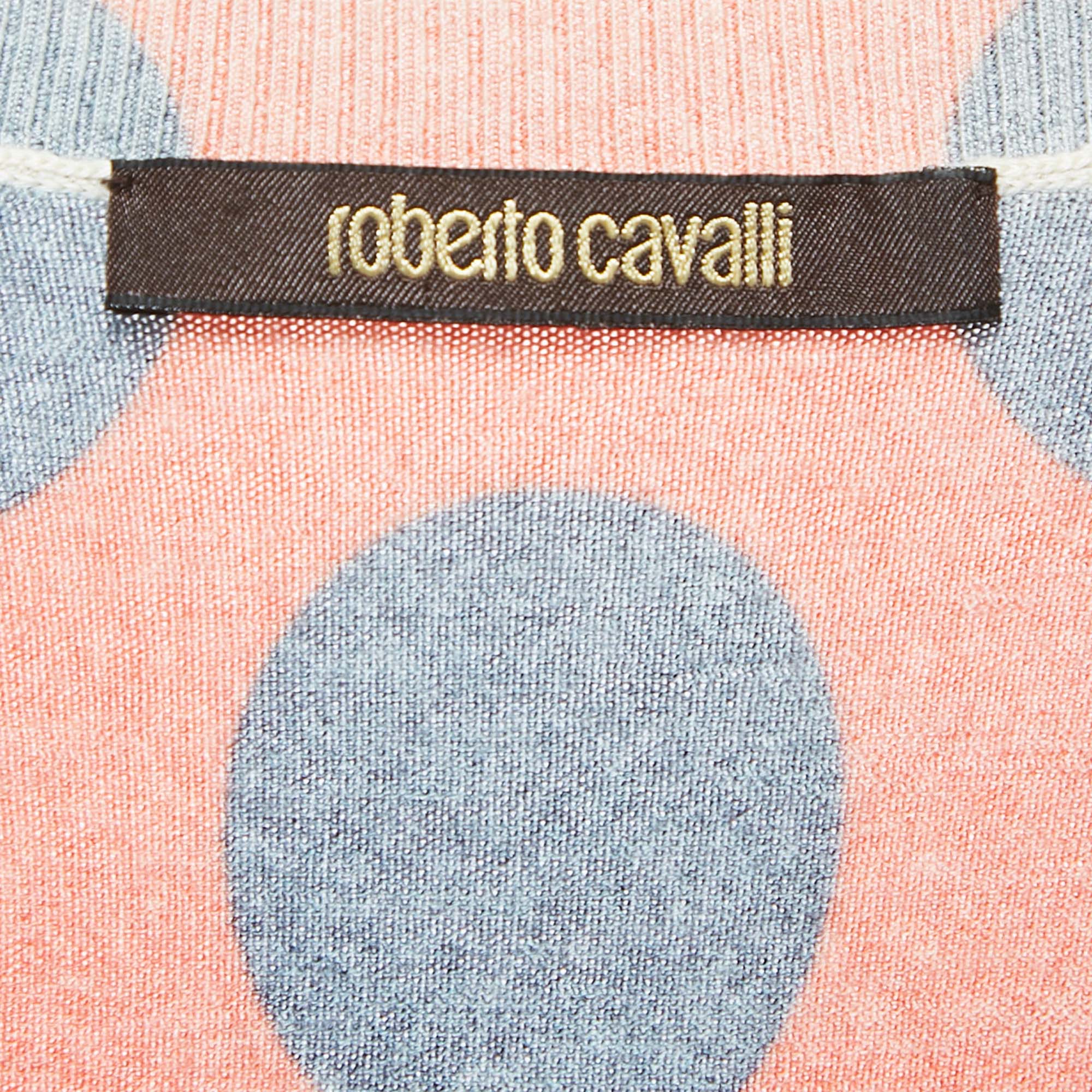 Roberto Cavalli Multicolor Wool Button Front Cardigan S 