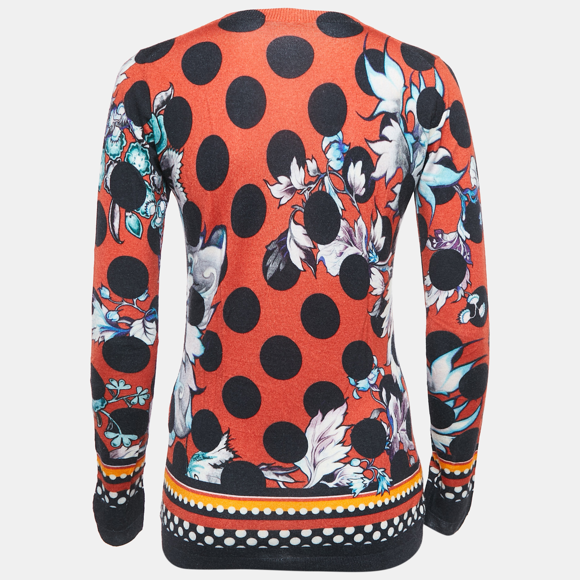 Roberto Cavalli Multicolor Wool Button Front Cardigan S 