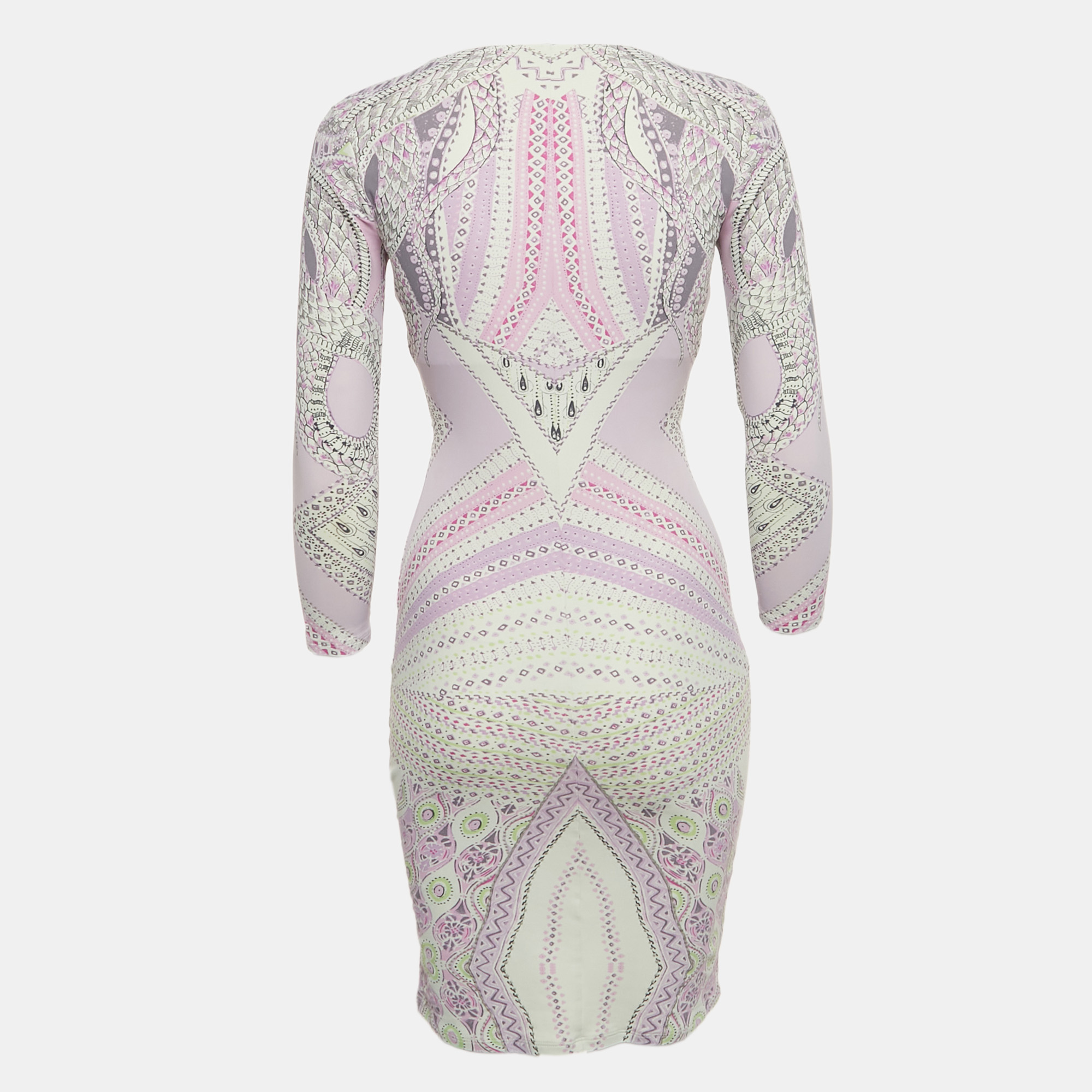 Roberto Cavalli Multicolor Jersey Chain Detail Mini Dress S 