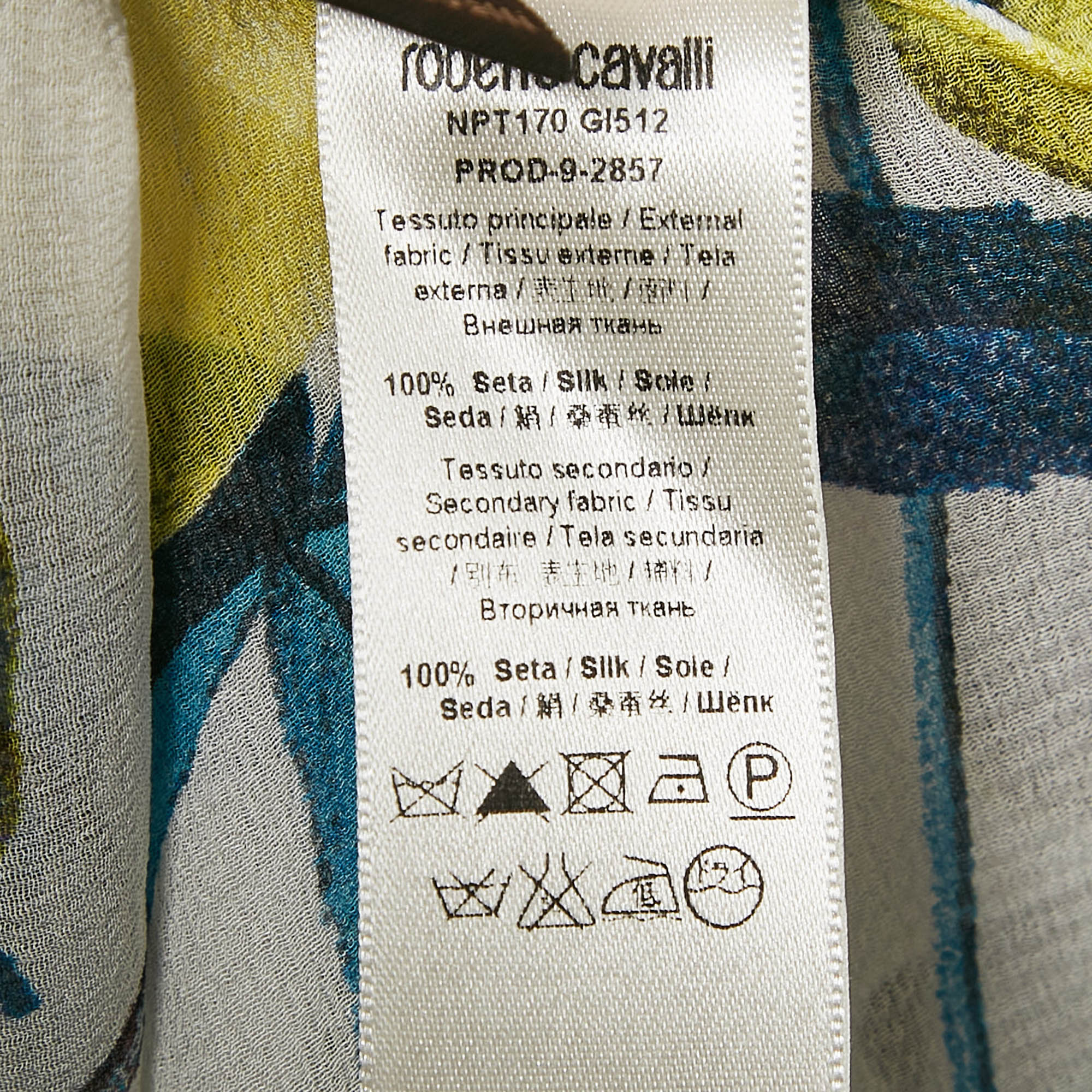 Roberto Cavalli Multicolor Floral Print Silk Ruffle Belted Dress S 