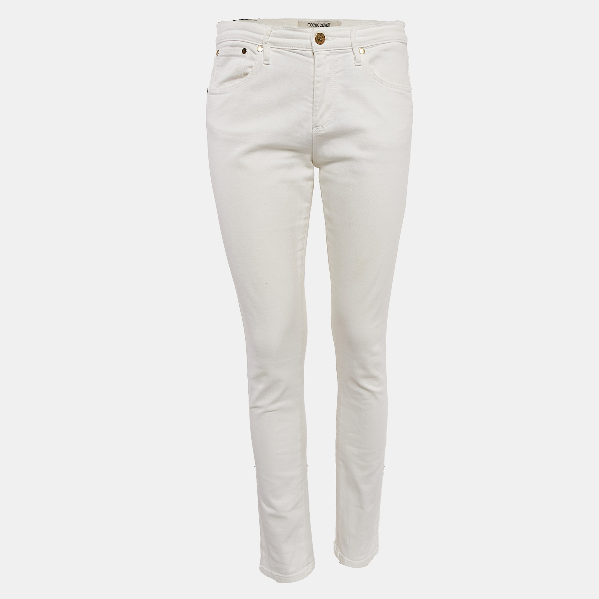 

Roberto Cavalli White Denim Skinny Jeans M Waist 30"