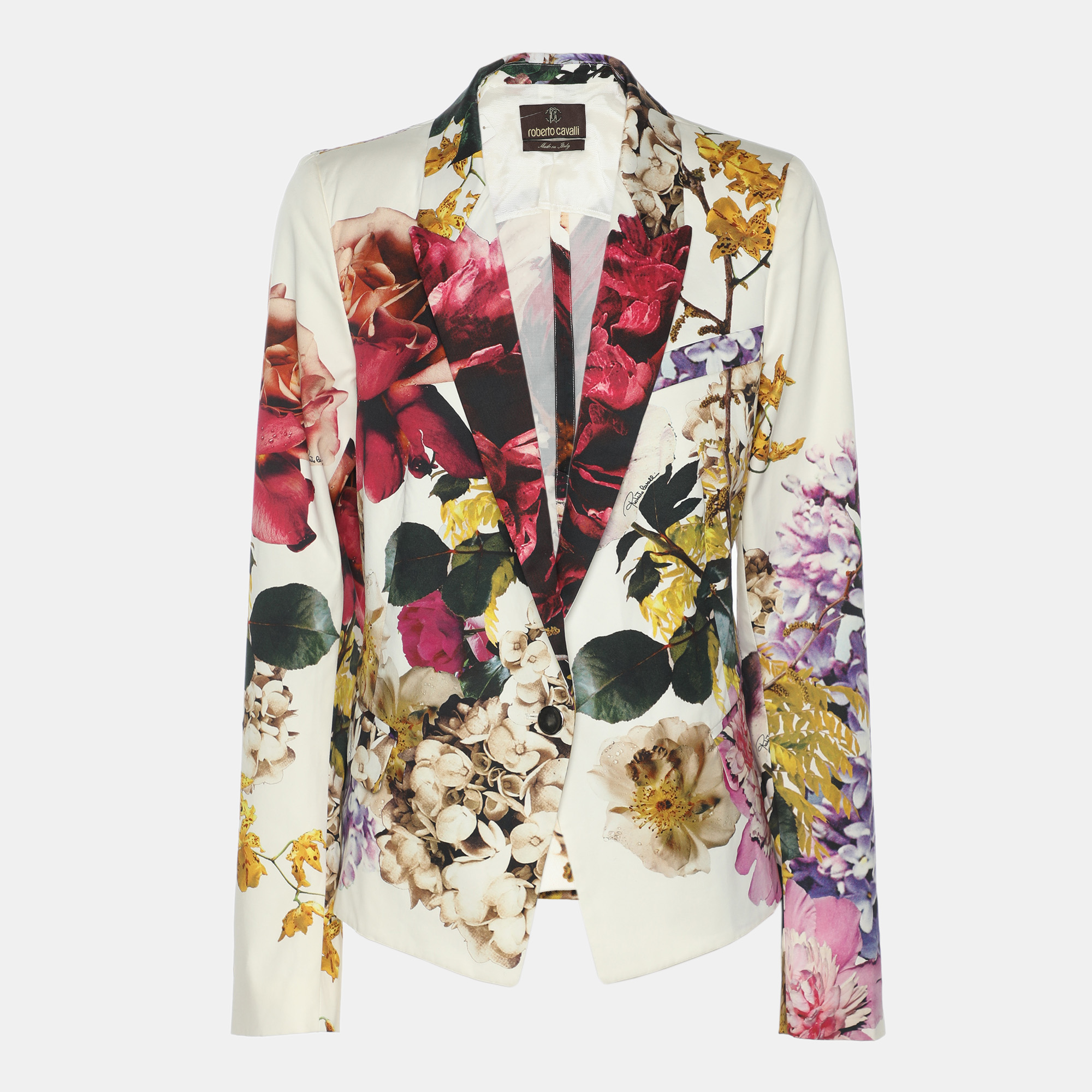 

Roberto Cavalli Multicolor Floral Print Blazer M