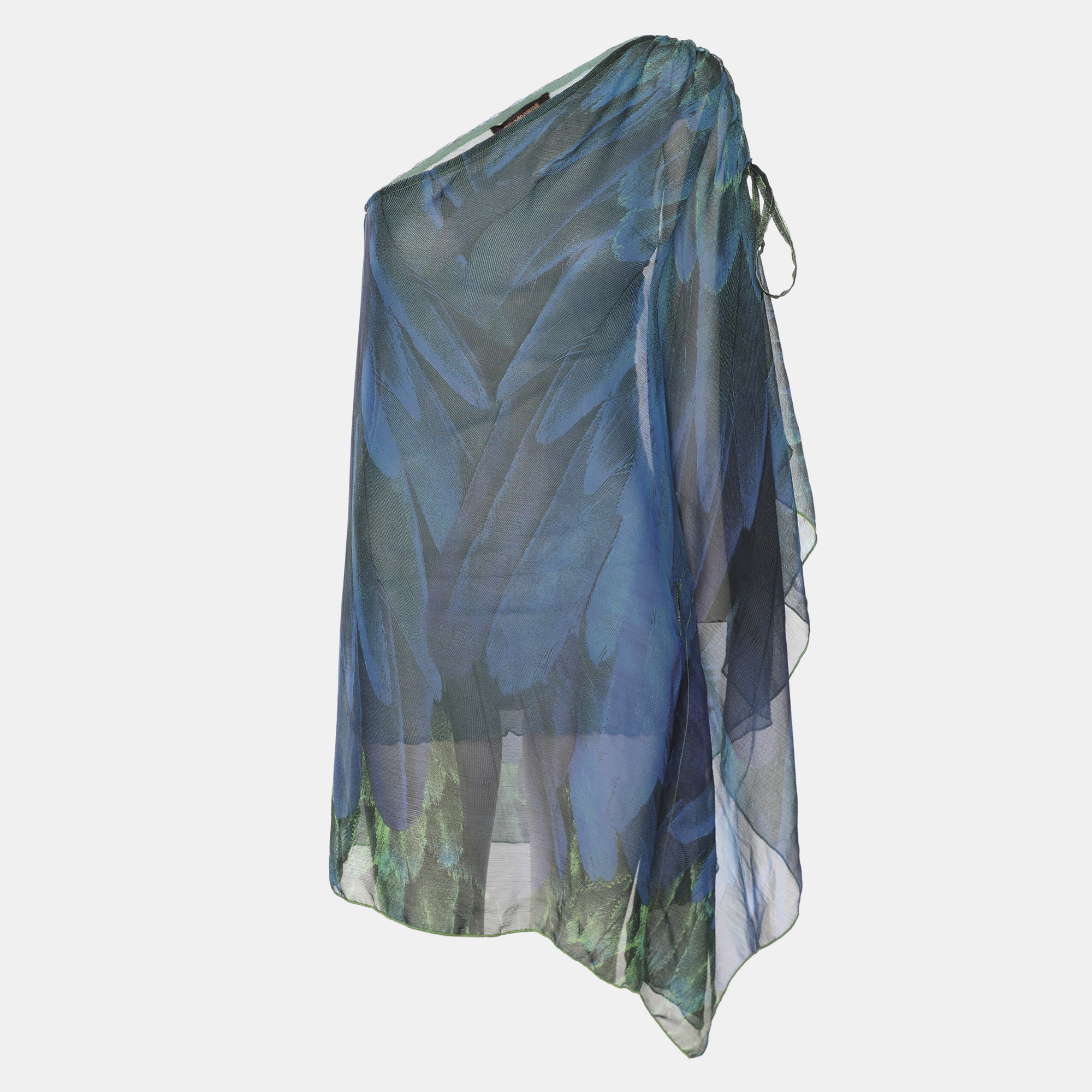 

Roberto Cavalli Blue/Green Chiffon Off Shoulder Top