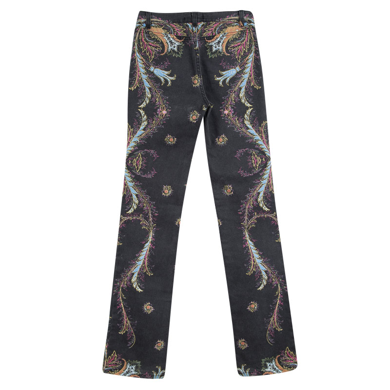 

Roberto Cavalli Grey Printed Flared Bottom Jeans