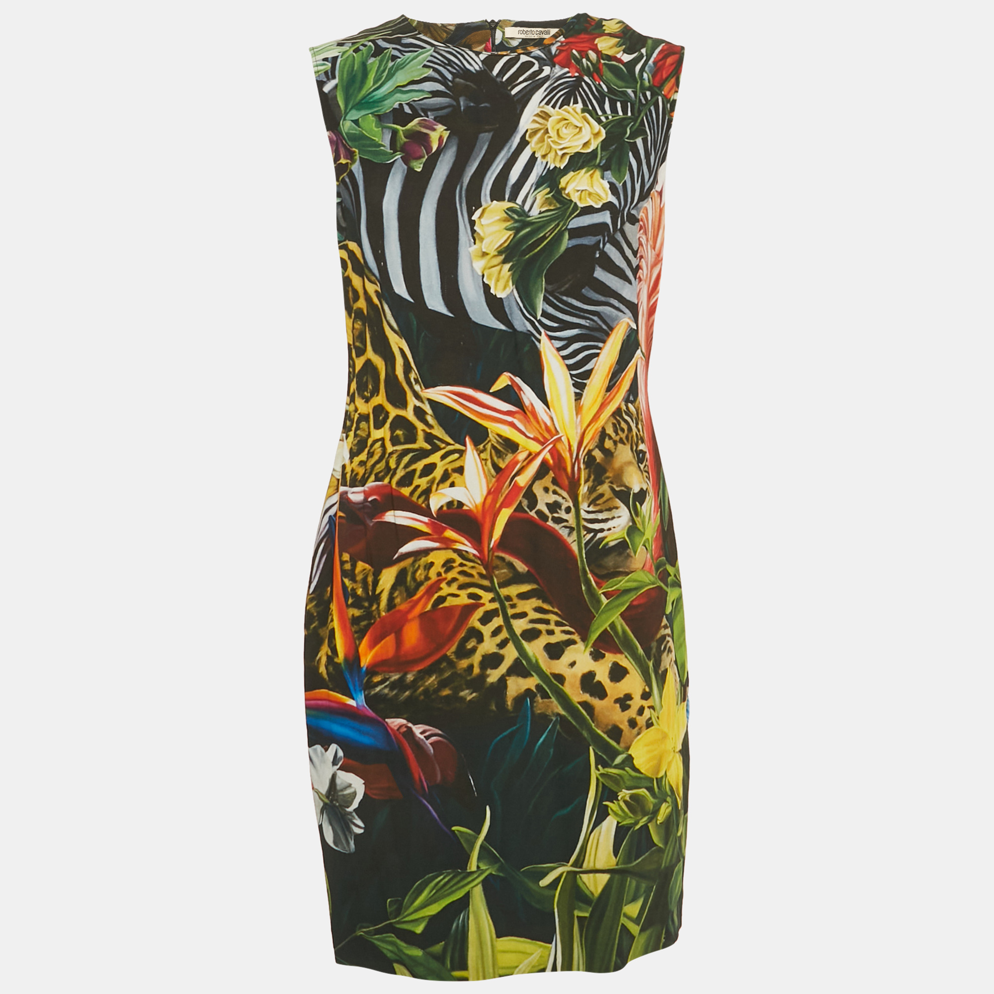 

Roberto Cavalli Green Tropical Print Jersey Mini Dress L, Multicolor