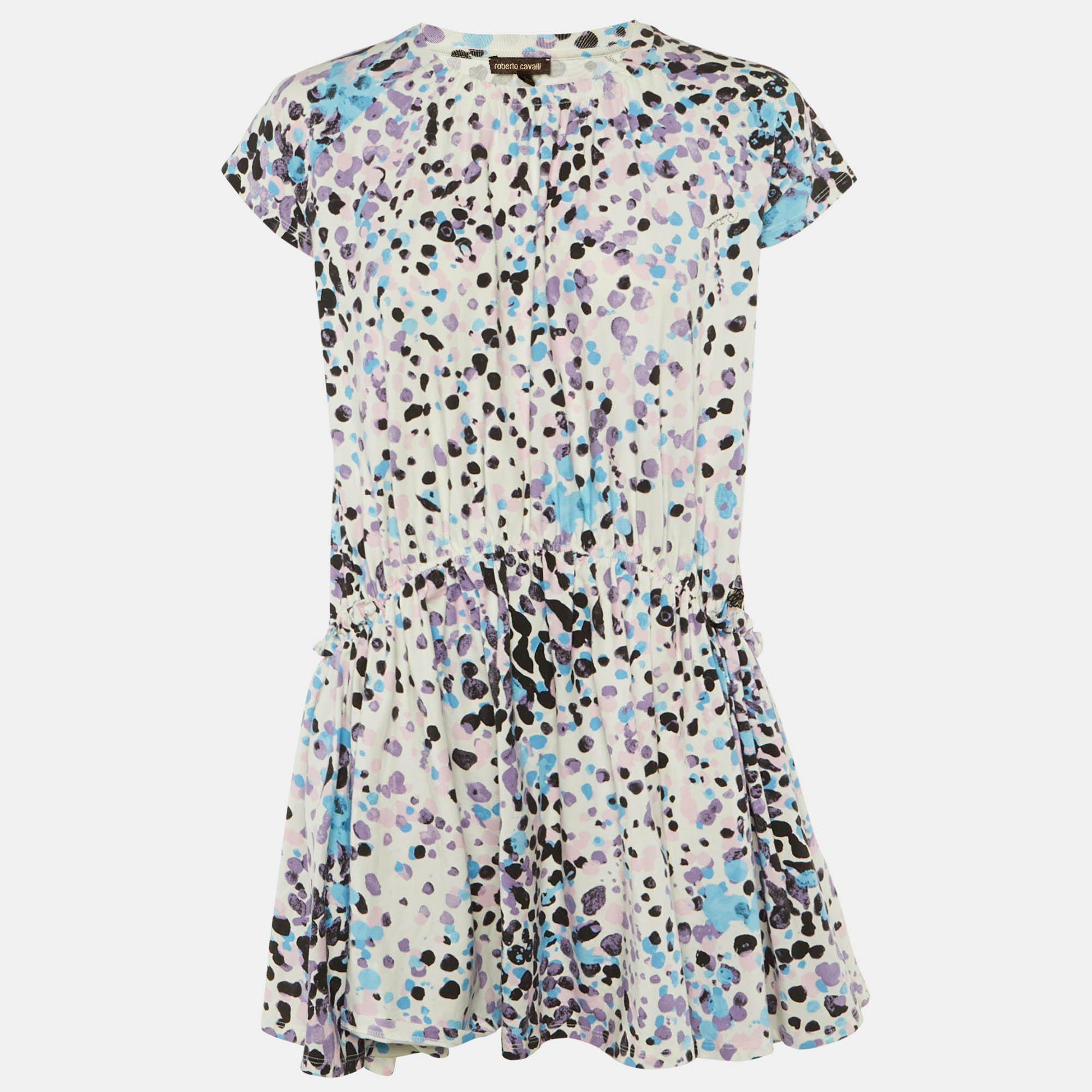 

Roberto Cavalli White Printed Cotton Mini Dress L