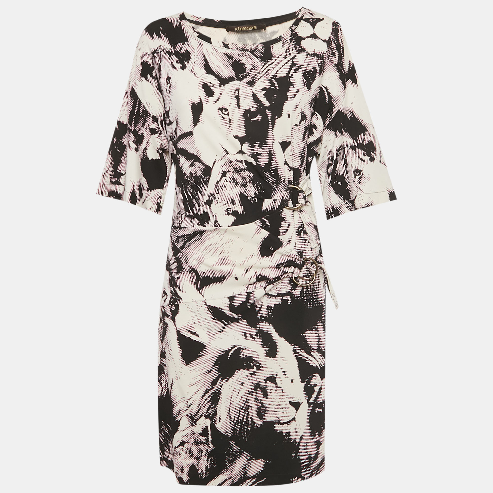 

Roberto Cavalli Multicolor Printed Jersey Midi Dress L