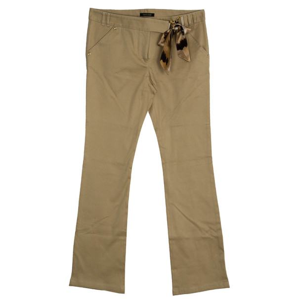 Pre Owned Roberto Cavalli Casual Off-White Flare Pants L