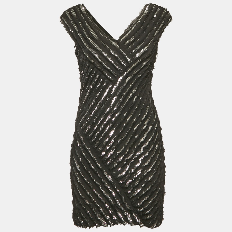 

Roberto Cavalli Black Silk Sequin Mini Dress S