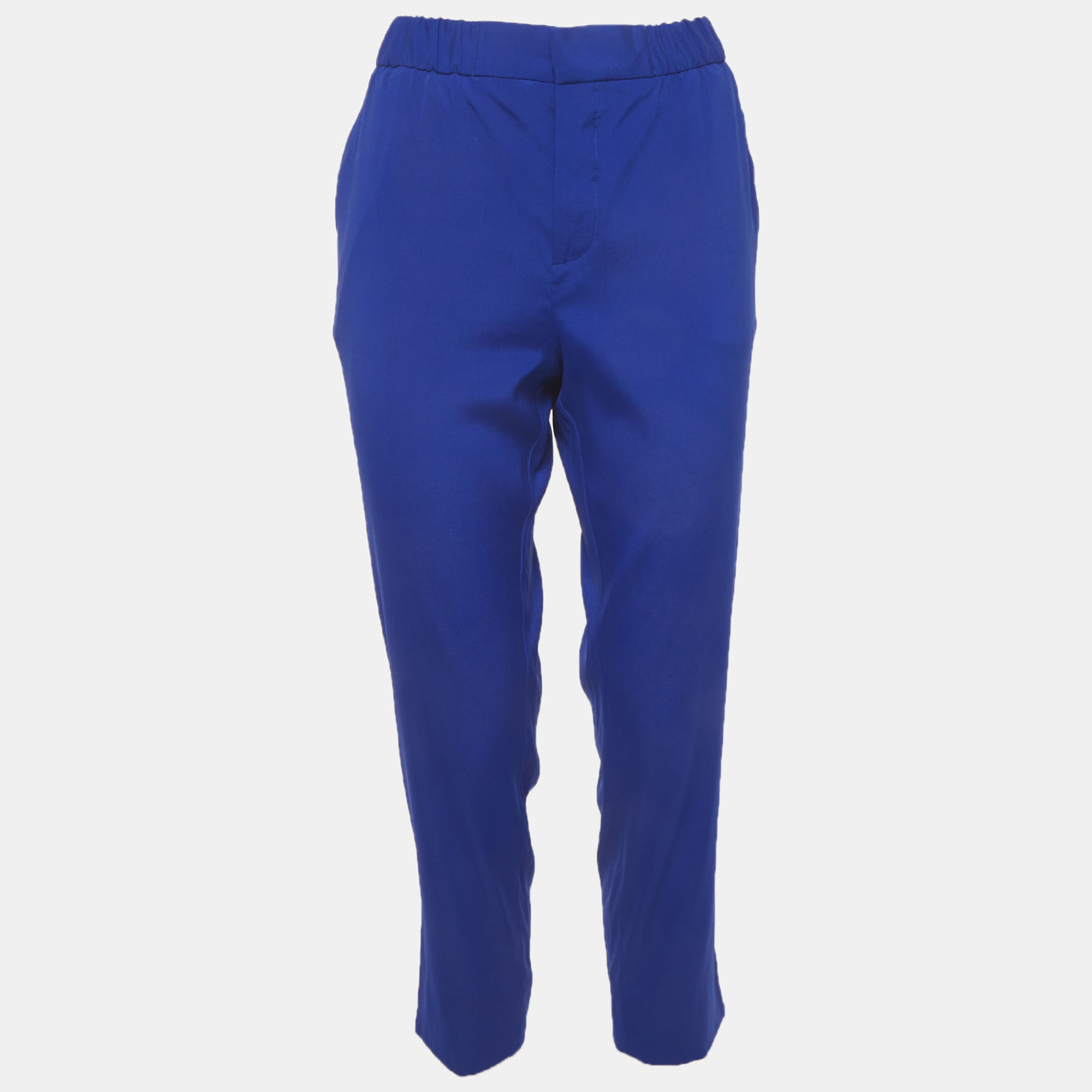 

Roberto Cavalli Blue Silk Slim Fit Trousers M